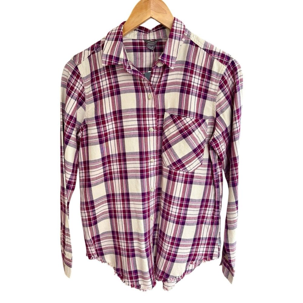 Eddie Bauer Firelight Flannel Shirt Womens S Pink Plaid Lyocell Stretch NWT